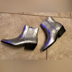 Silver Ankle Boots